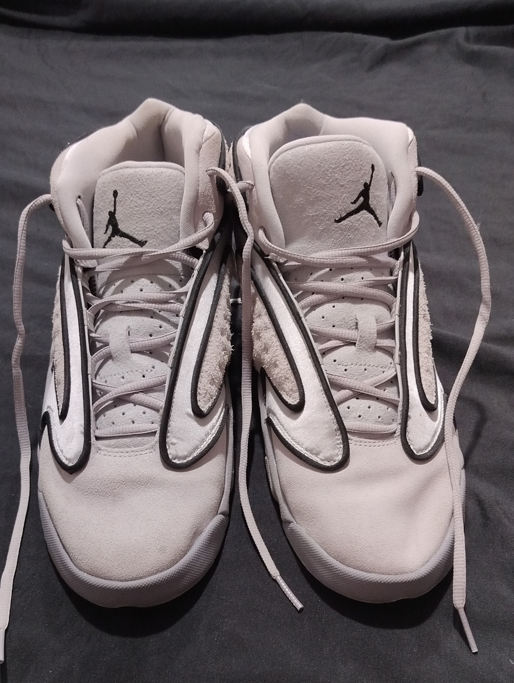Jordan Men’s White and Black High-Top Basketball Sneakers